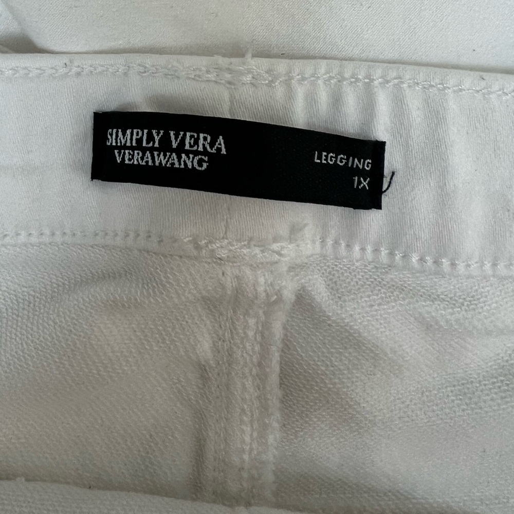 Simply Vera Vera Wang Denim Leggings white 1X - Picture 6 of 11